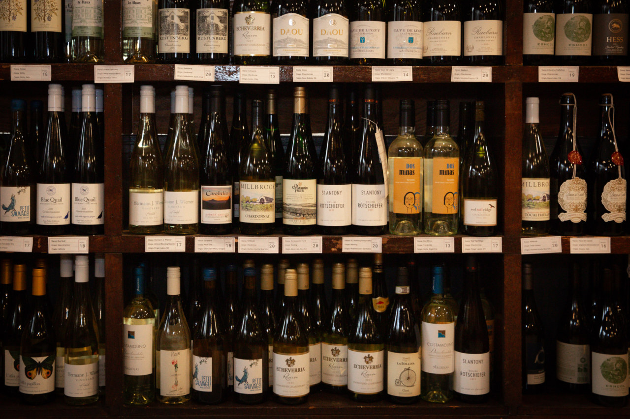 Wine Selection on Shelves